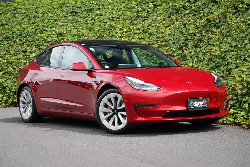 Tesla Model 3 at the GVI workshop in Penrose, Auckland