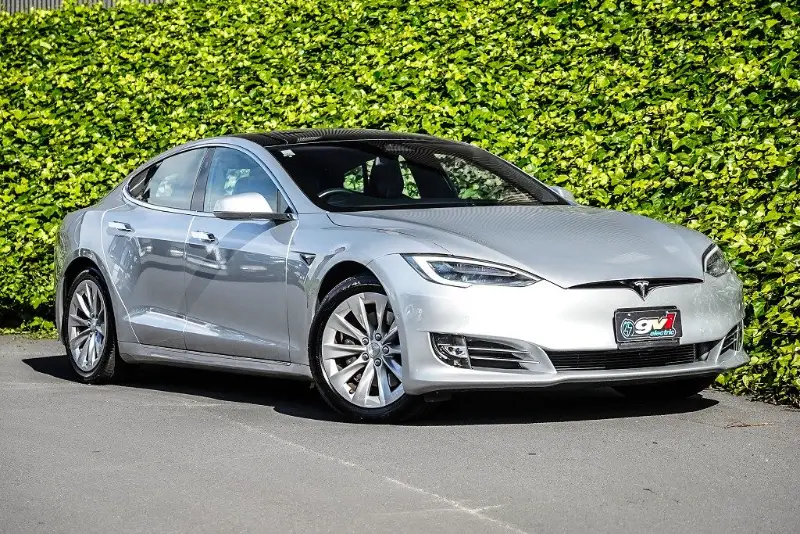 Silver Tesla Model S at GVI Service Centre, Penrose